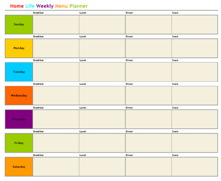 Bible Crossword Puzzles on Weekly Menu Planner  Pdf