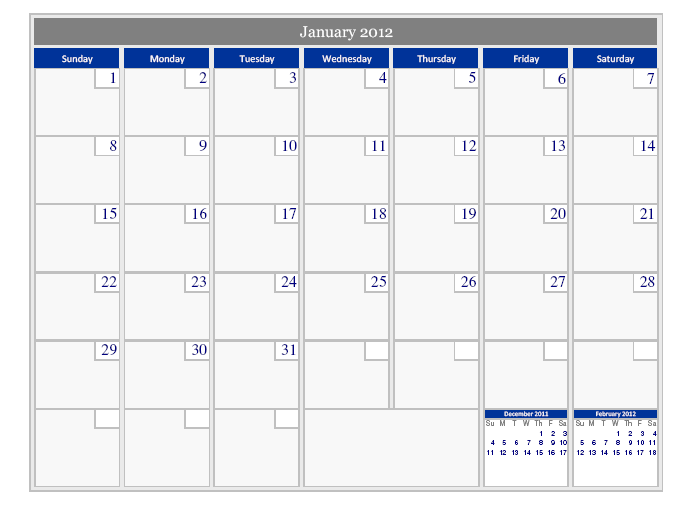 Calendar 2012 Printable