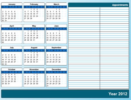 2012 Annual Calendar Printable on Calendar 2012 Printable Has The Whole Year Of 2012 Listed With A