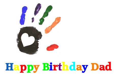 happy birthday dad hand print design