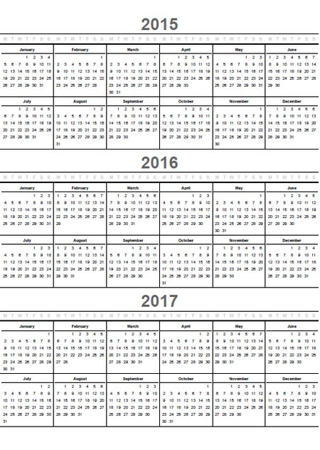 Printable Calendar 2015 Home Life Weekly