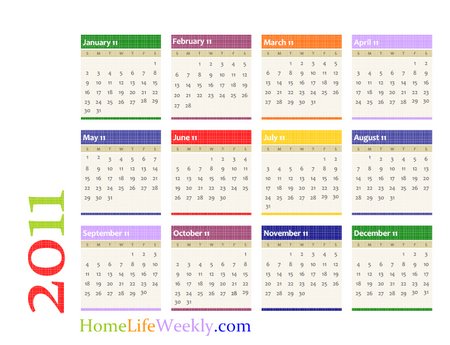 Free Calendar Printable 2011 on Printable Calendar 2011 Free Printable And Colorful