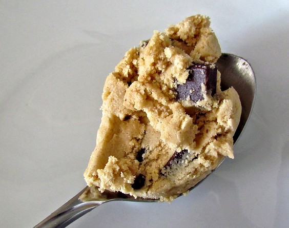 Cookie dough on spoon