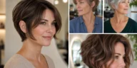 Four women wearing soft, tousled, wavy and silver bixie haircuts