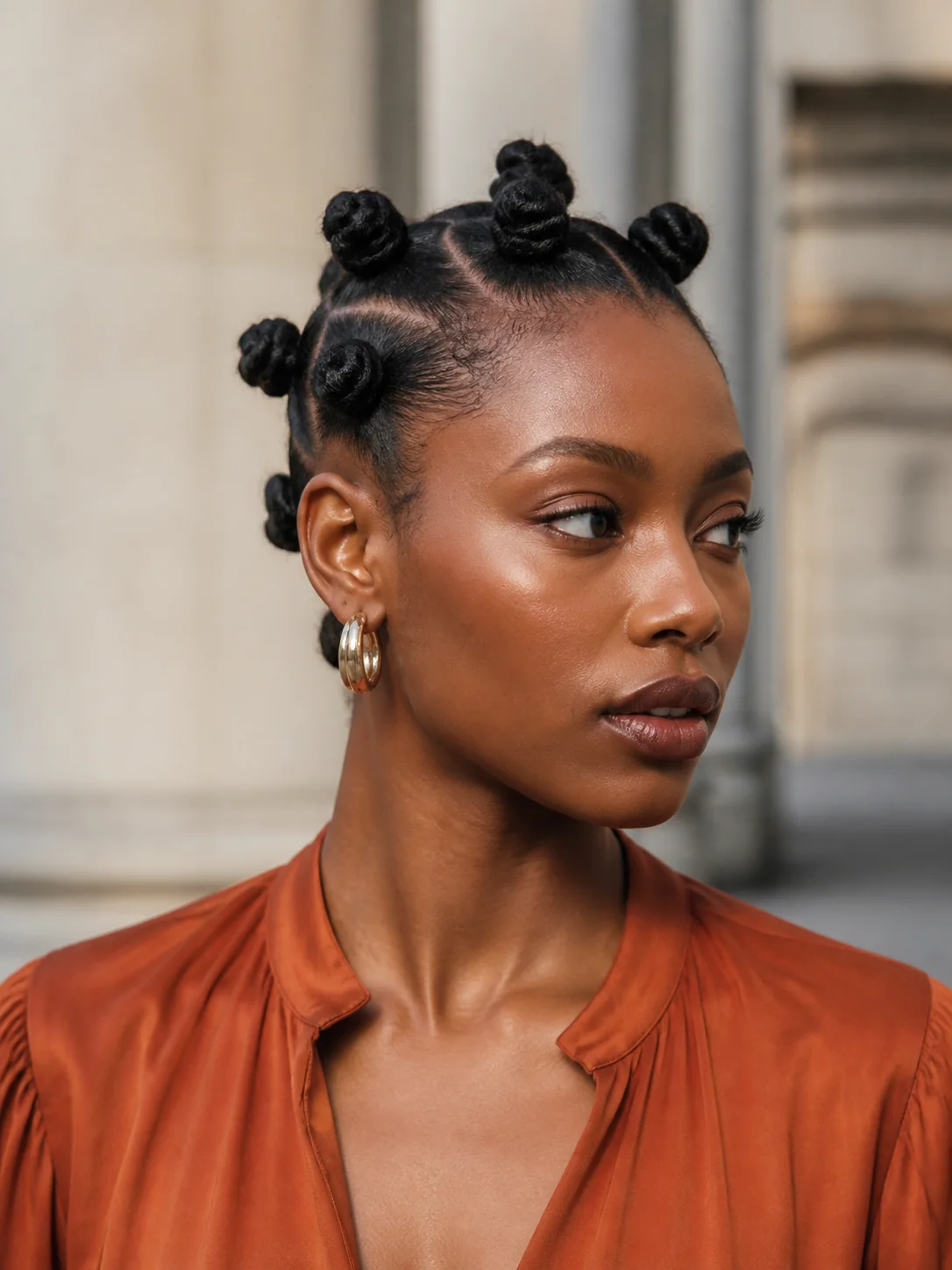 Bantu knots on short natural hair