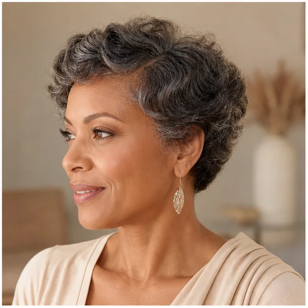Black woman with softly brushed-out finger waves