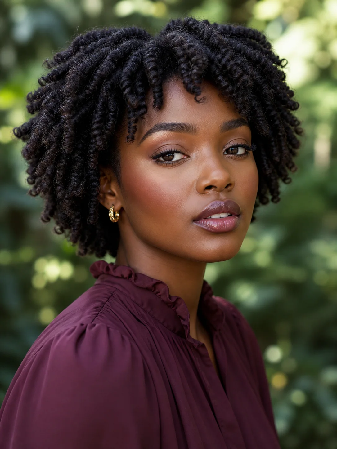Chunky twist-out on short natural hair