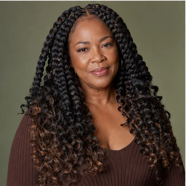 Black woman with jumbo goddess braids