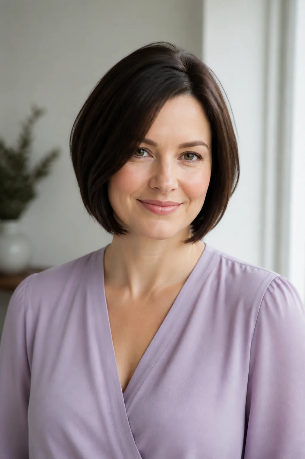 Short bob for round face