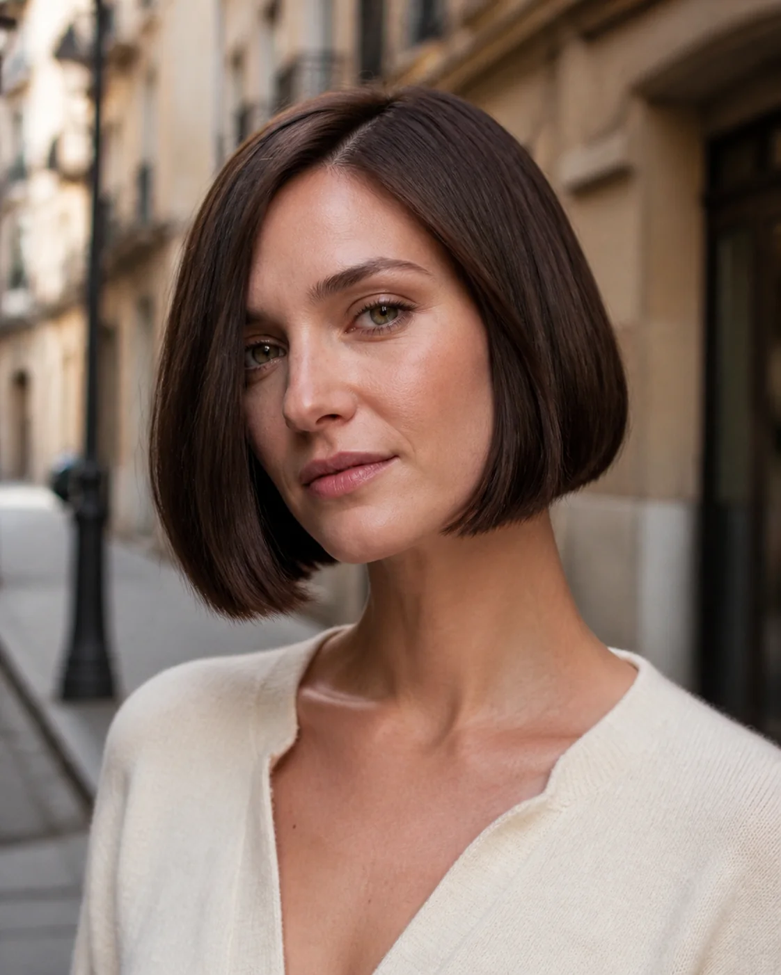 Short bob with soft side sweep