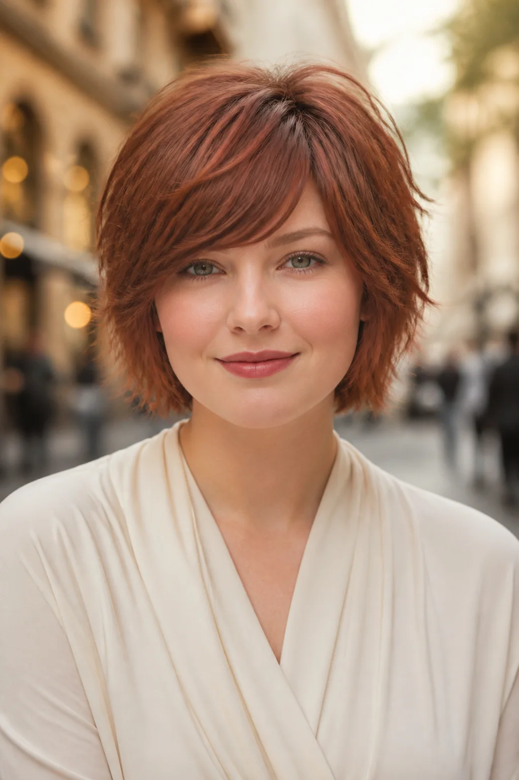 short shag round face side fringe