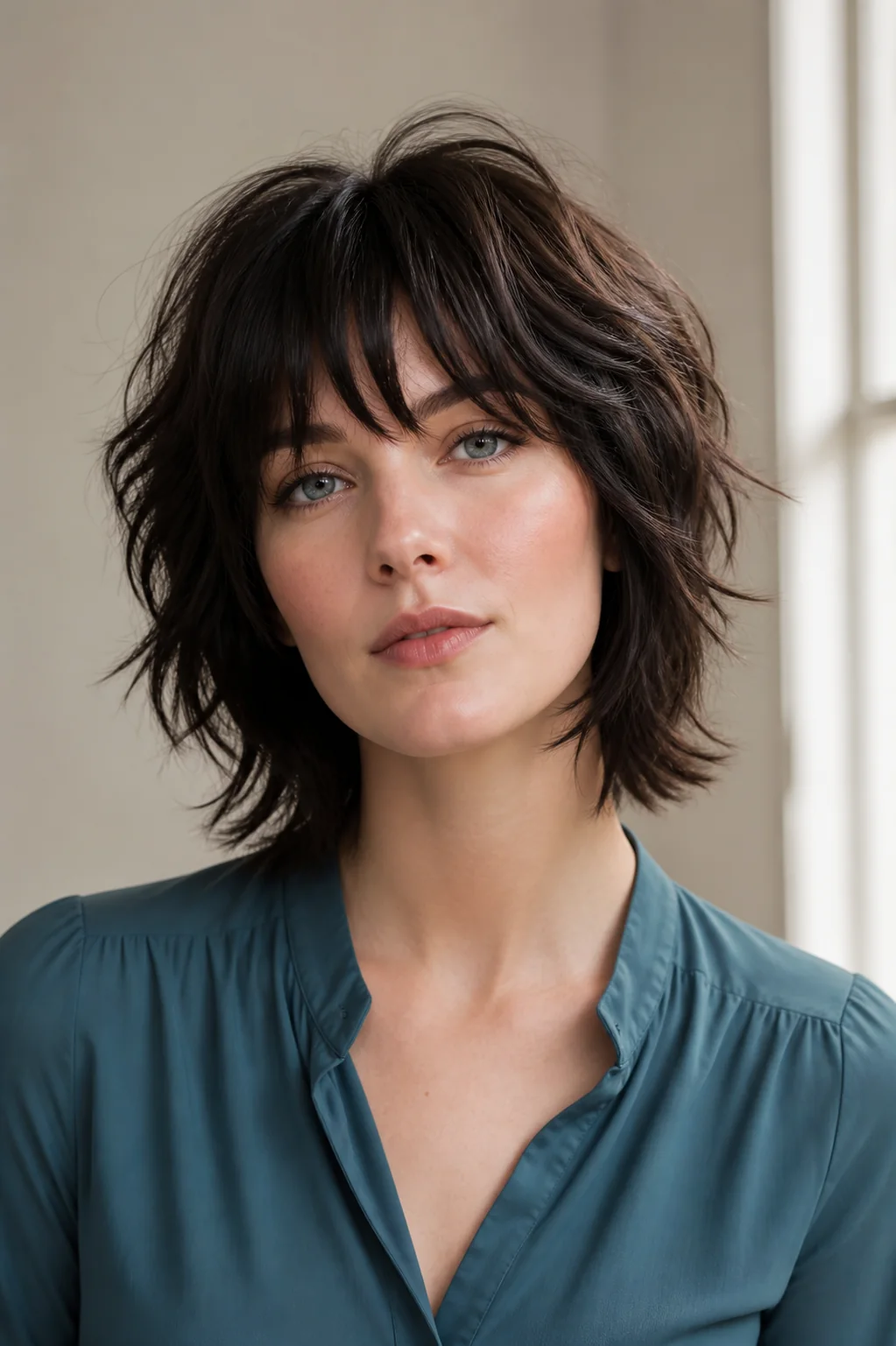 short shag thick hair textured