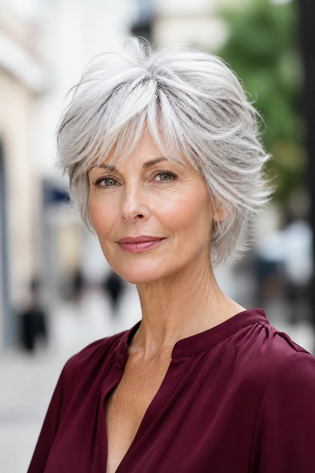 short shag women over 50 silver