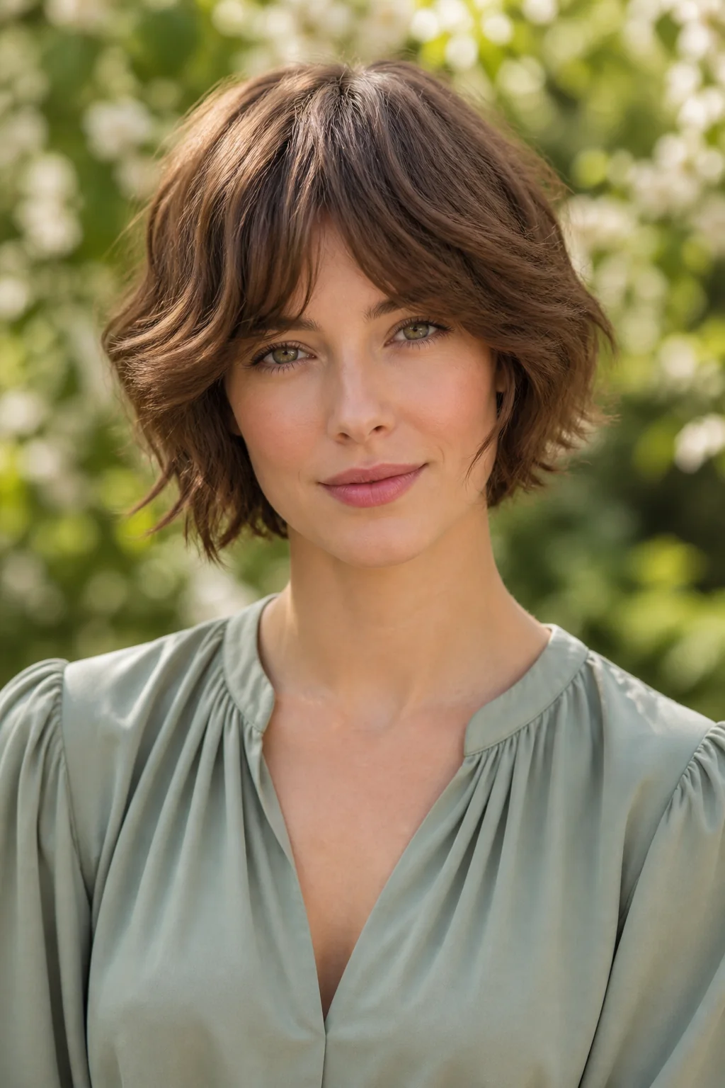 short wavy shag curtain bangs