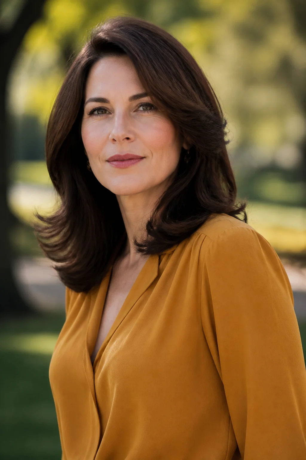 Shoulder-length layers for thick hair