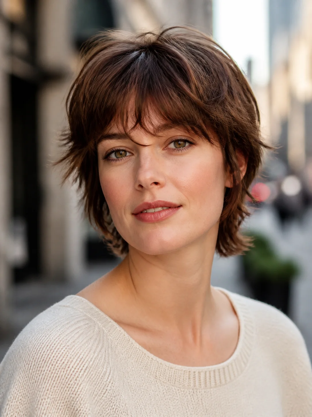 soft wispy short shag bangs