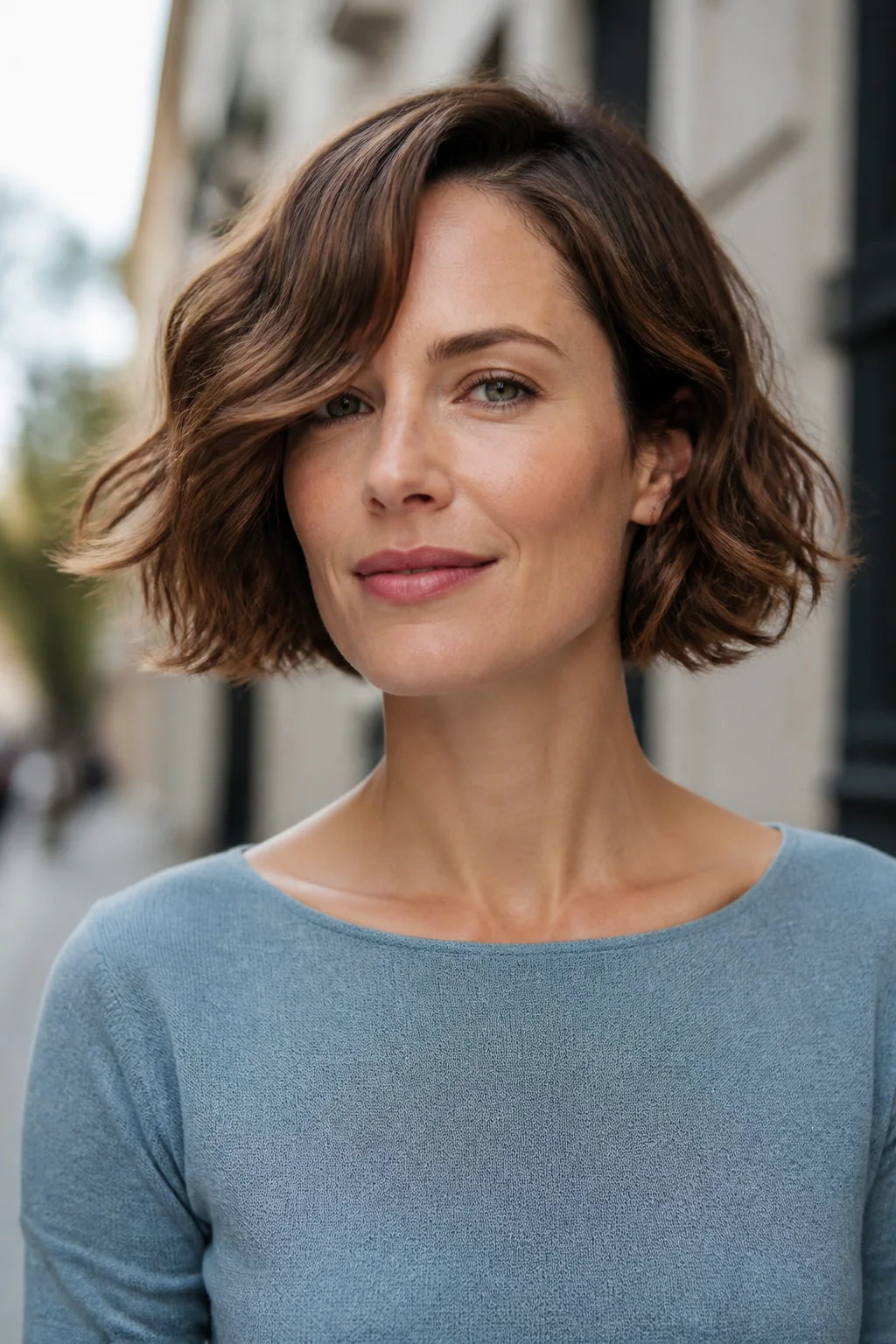 Wavy short bob haircut
