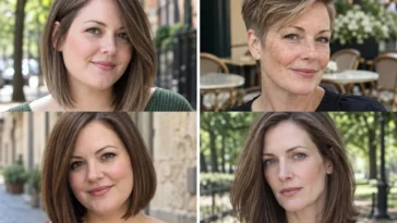 Four flattering hairstyles for round faces and thin hair