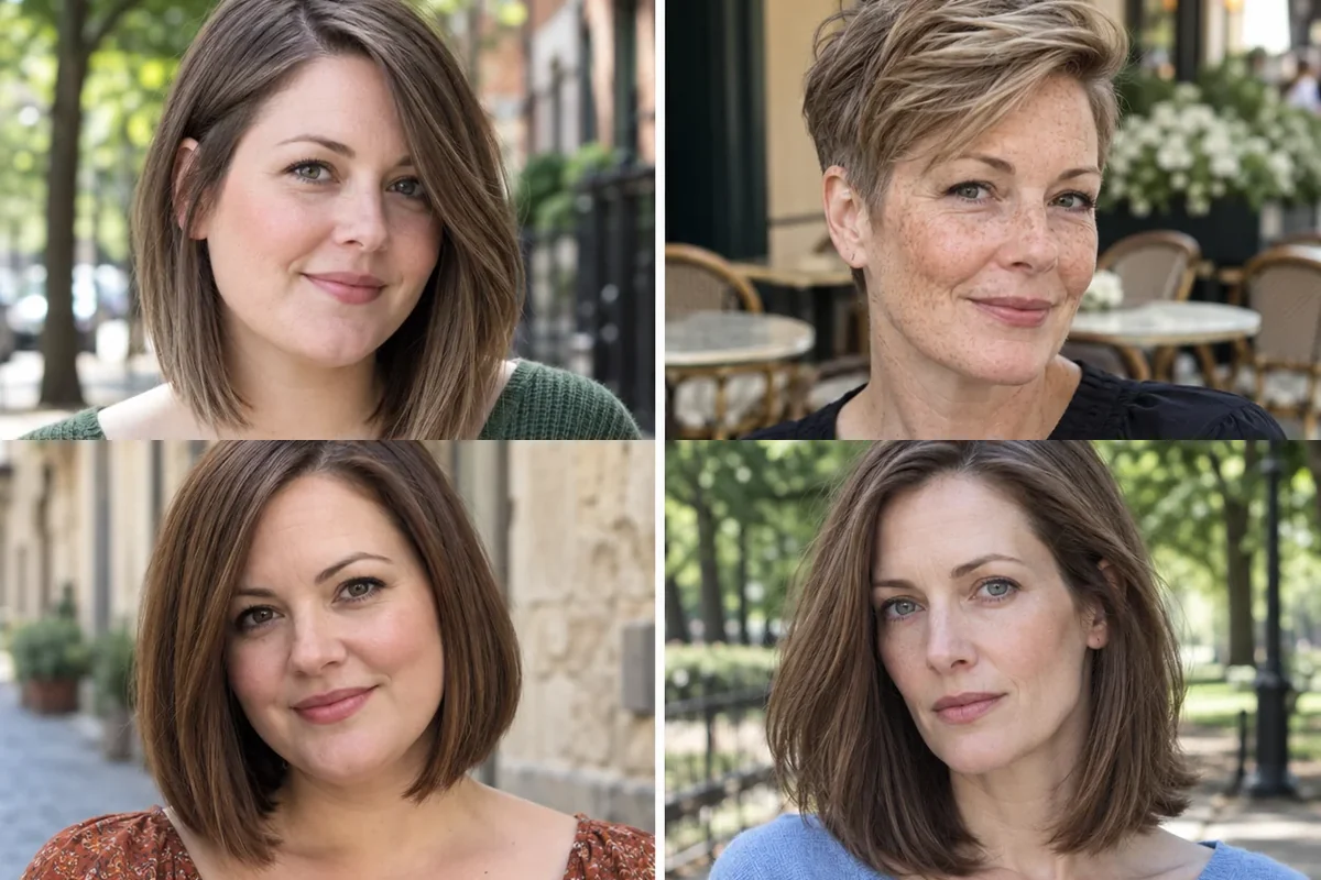 Four flattering hairstyles for round faces and thin hair