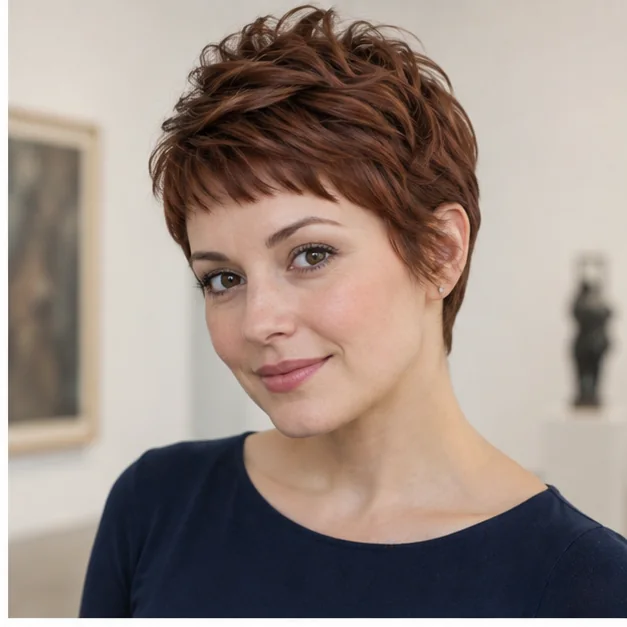 Long pixie with micro bangs