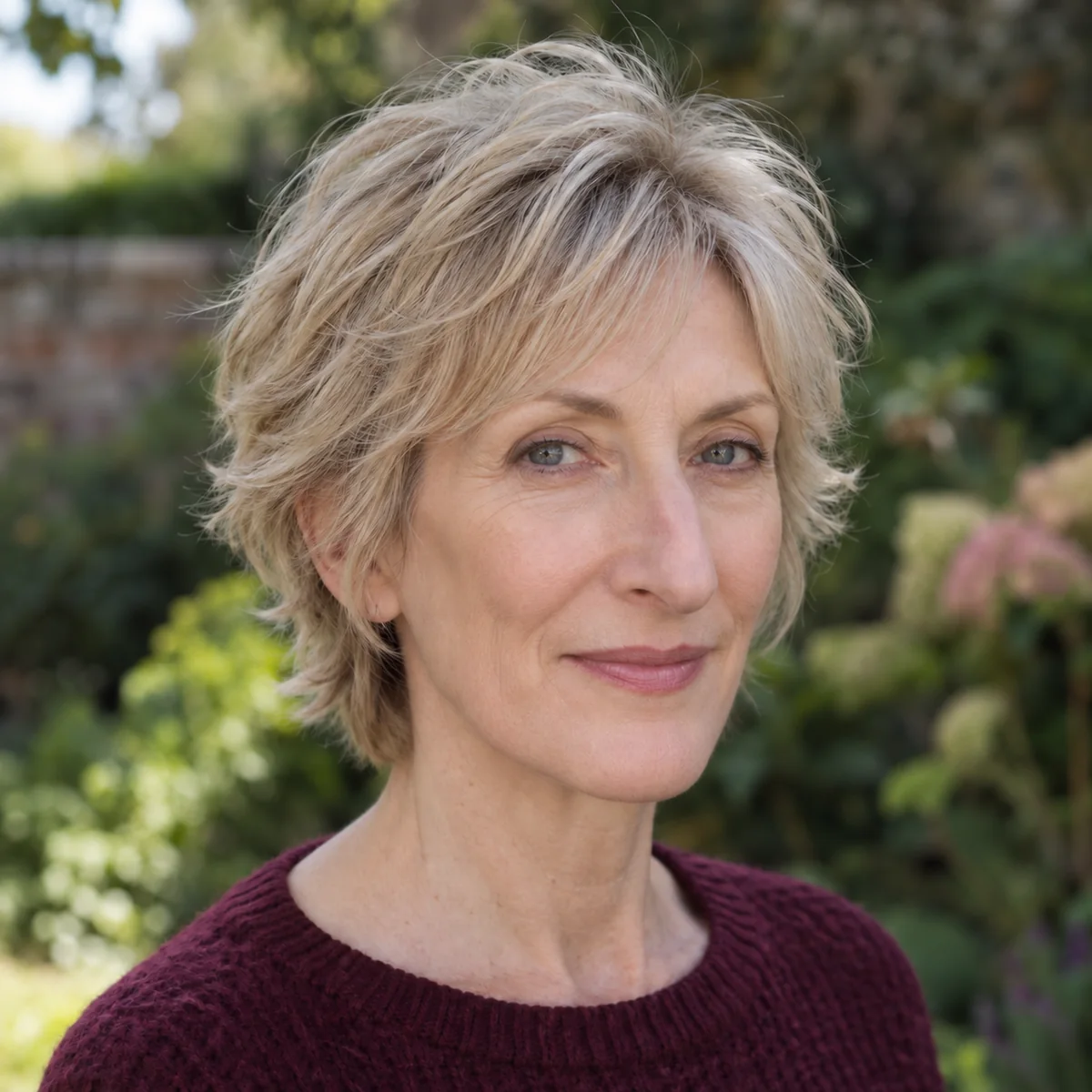 Airy-crown short shag for fine hair