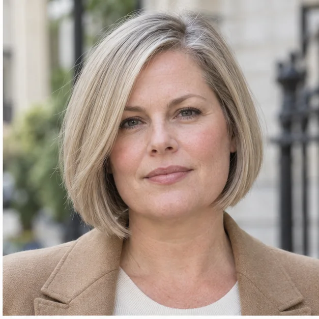 Woman with fine hair wearing a softly graduated bob