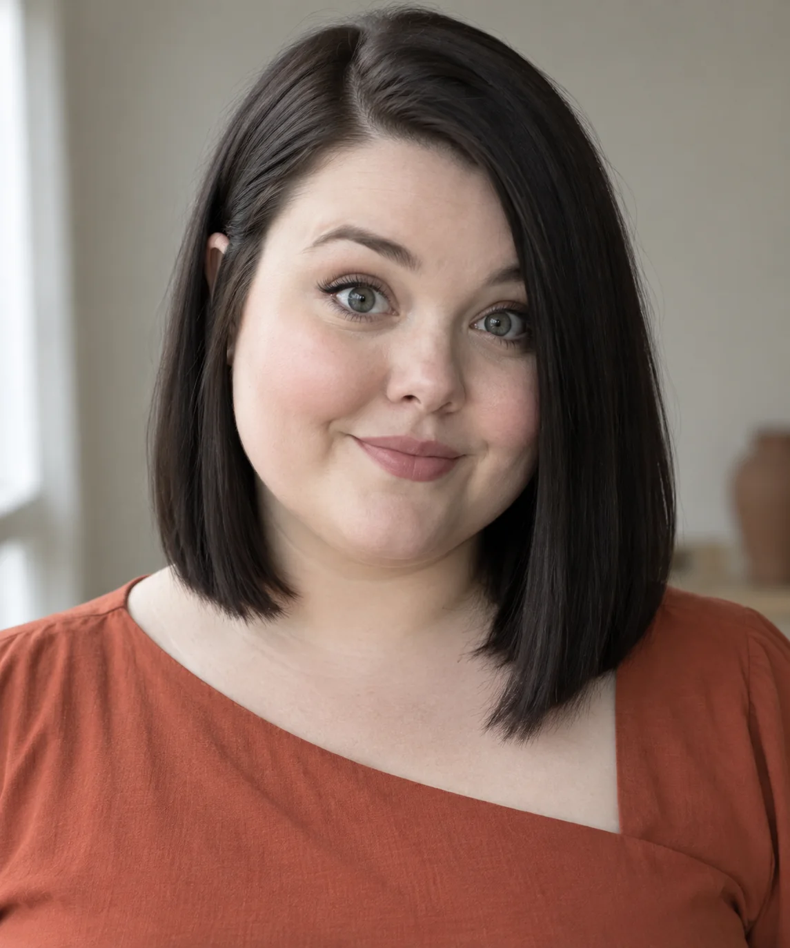 Subtly asymmetric straight lob with one longer front corner