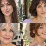 Four butterfly-bangs looks with airy central fringe and longer outward-sweeping sides