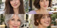 Four butterfly-bangs looks with airy central fringe and longer outward-sweeping sides