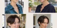 Four curtain crops showing parted fronts, cropped backs and different textures