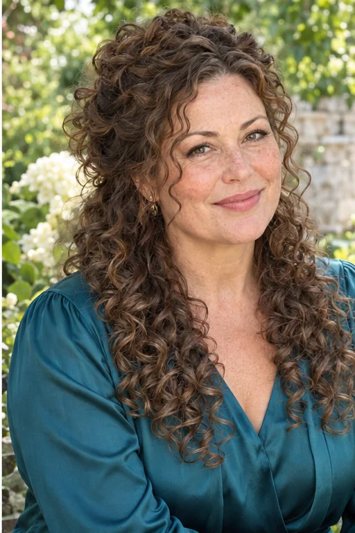 The Curly Half-Up Puff for long hair