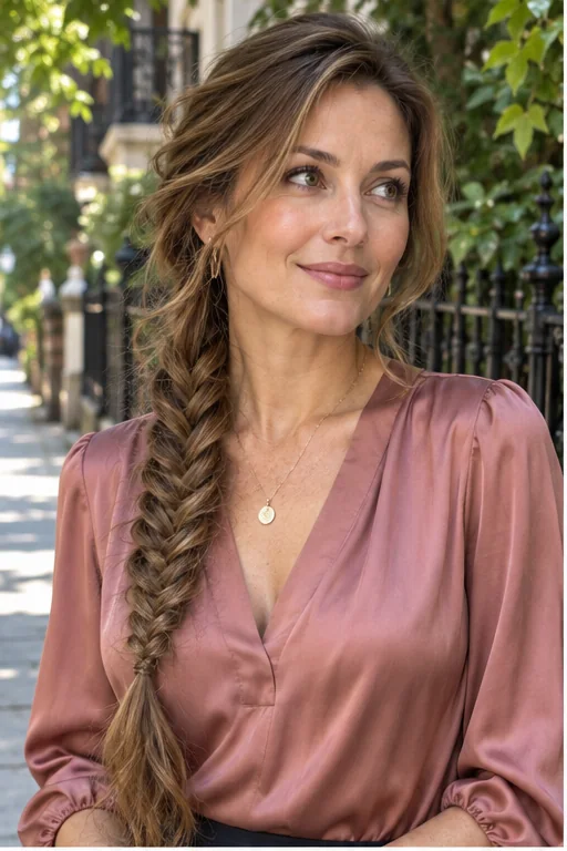 The Delicate Fishtail Side Braid for long hair