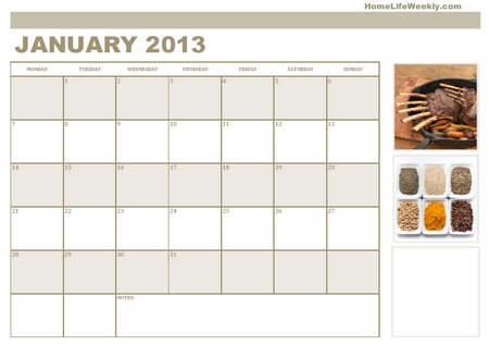 Calender 2013 blank