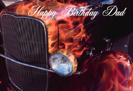 Hot Rod dad birthday card