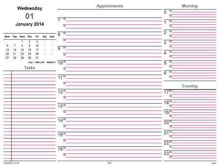 Daily Calendar 2014 Printable