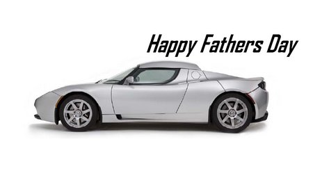 Fathers day card with sports car tesla
