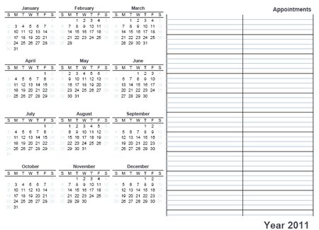 Printable Calendar 2011