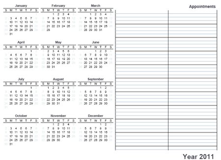 Printable Calendar 2011