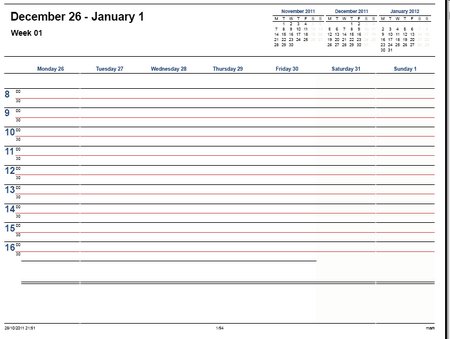 Weekly Calendar 2012