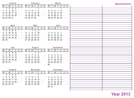 whole sheet printable calendar 2013